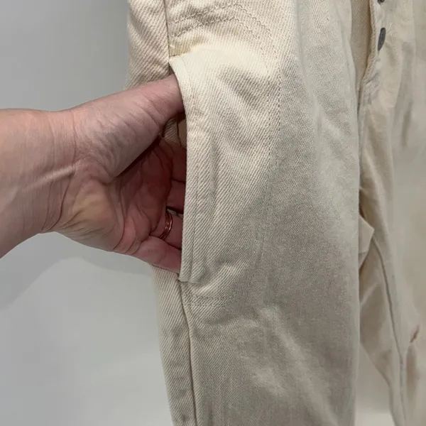 We The Free Osaka Cream Mid Rise Button Fly Barrel Jeans Women's 29 - Image 5