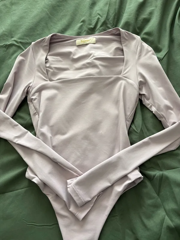 Amazon long sleeve bodysuit square neck purple - Image 2