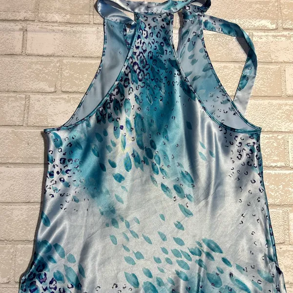 Victoria’s Secret Y2K Satin Halter Top cheeta Print - Image 5