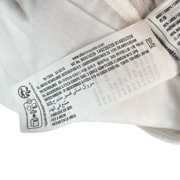 Abercrombie Sloane Tailored Shorts Linen Blend High Rise White Size 32‎ 14R - Image 12