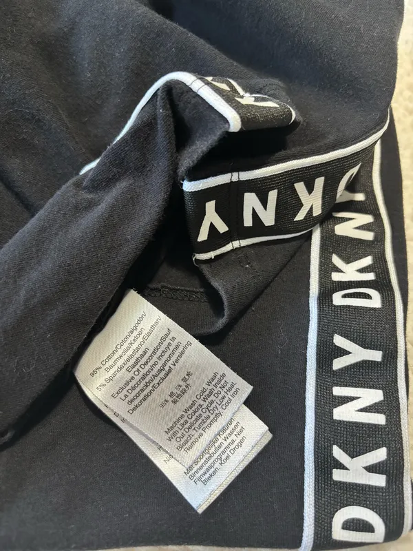 DKNY Sport Black Logo Tape Quarter Zip Mini Dress Short Sleeve Sporty Bodycon S - Image 7