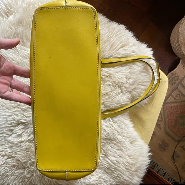 Kate Spade Emilia Large Tote Yellow chartreuse carryall travel tote leather - Image 9
