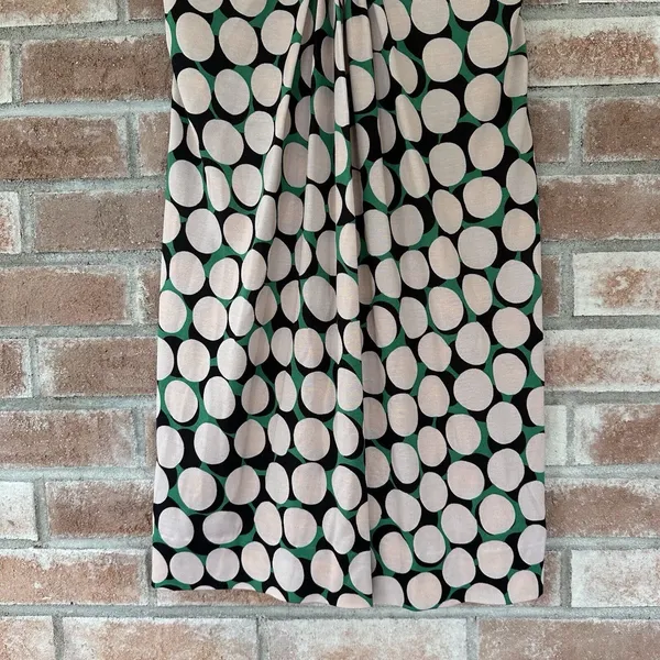 Diane Von Furstenberg DVF Natalie Shift V Neck Dress 100% Silk Green Pink Size 4 - Image 2