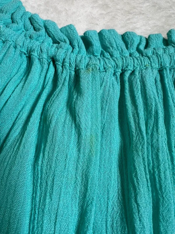 M&S Collection Turquoise Blue Crinkle Sundress Tassel Ties Size 16 - Image 12