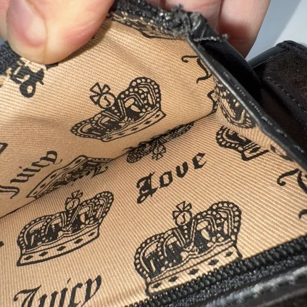 RARE NEW Y2K Original Juicy Couture Black Velour Scottie Dog Long Wallet 8" NWOT - Image 5