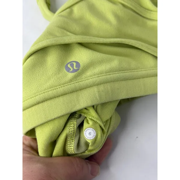Lululemon Ebb to Train Bra Lime Green Ribbed Medium Support Size 6‎ W2CQGS - Image 2