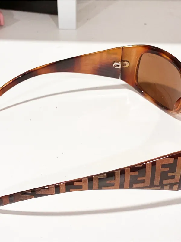 Fendi Brown Zucca Sunglasses Plastic FS407 All Over Print - Image 5