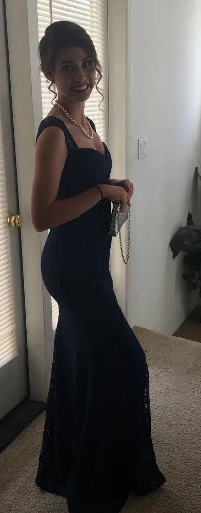 Lulus Rosetta Navy Blue Lace Maxi Dress - Image 6