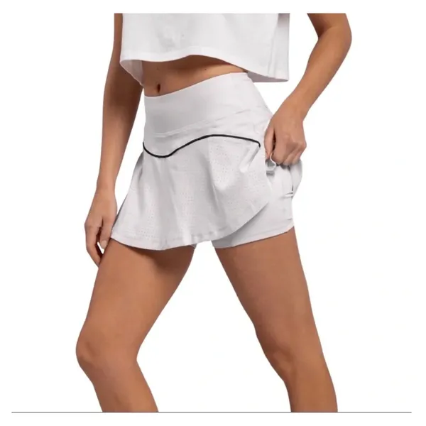White Perforated Mesh Athletic Skort with Pockets Size S Tennis‎ Prep - Image 2