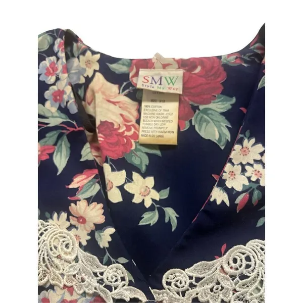 Vintage 1980’s dress Style My Way floral print sz 9/10 - Image 4