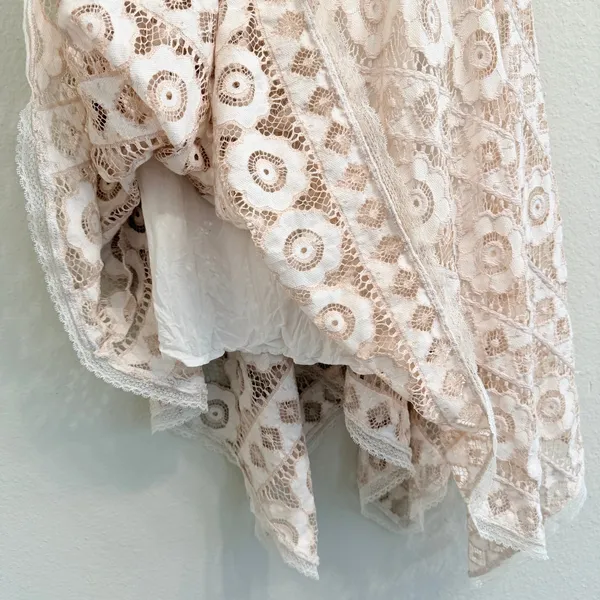 Free‎ People "Just Like Honey" ivory lace Mini dress Size 8 Boho Feminine - Image 12