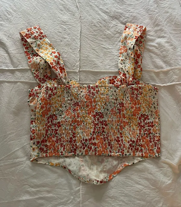 Floral Cropped Tank Multiple Size XS - Image 3