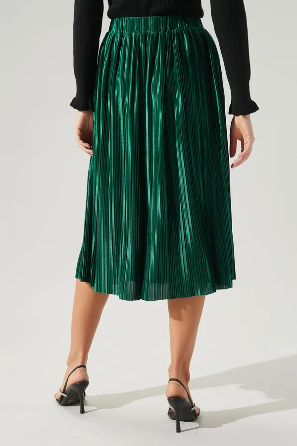 Sugarlips All That Glimmers Pleated Midi Skirt - Image 5
