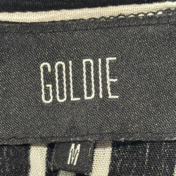 Goldie Women’s Medium Black White Striped Wide Leg Pull-On Pants 33” Inseam - Image 4