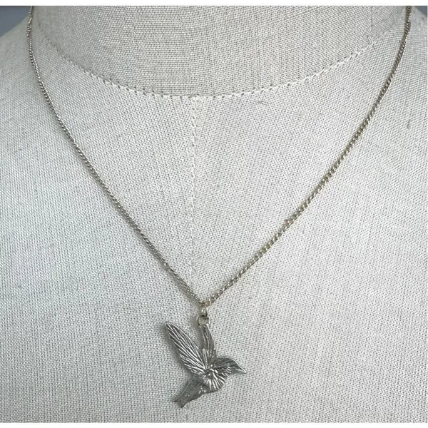 Flying bird pendant necklace Gold - Image 5