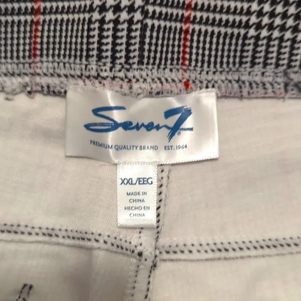 Seven7 Womens Plus XXL 2X Plaid Leggings Pull On Pants Red Black White - Image 3