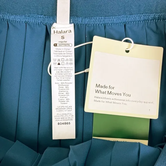 Halara High Waisted‎ Pleated Quick Dry Midi Skirt Majolica Blue Size Small - Image 5