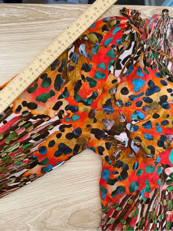 Anthropologie Bl-nk London Small Annalee Peasant Blouse Colorful Abstract Art - Image 7