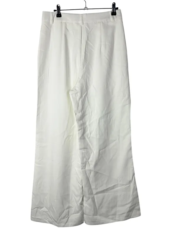 Boutique White Wide Leg Tailored Fit High Rise Trouser Pants M - Image 2