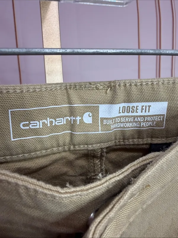 Carhartt Rugged Flex Loose Fit Canvas Work Pant Khaki Tan. Size 14S - Image 6