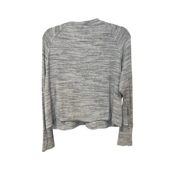 Free‎ People We The Free Ribbed Knit Cropped Button Front Cardigan Gray Small - Image 4
