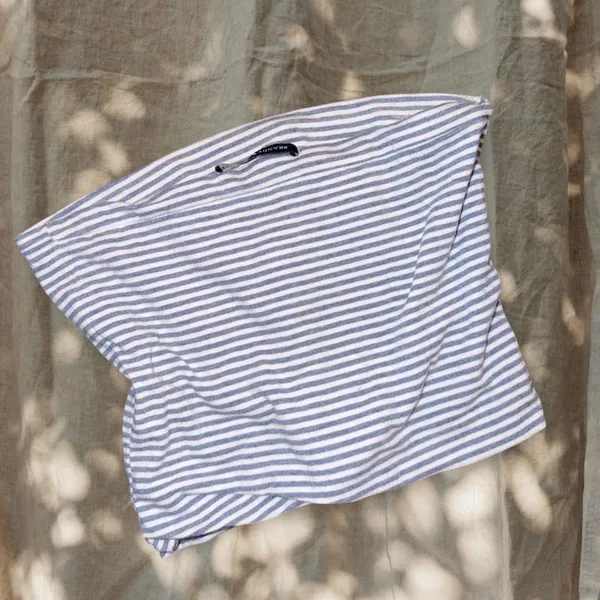 Vintage Brandy Melville Blue Striped Tube Top - Image 2