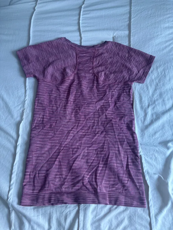 Pink Striped Athleta Athletic Short Sleeve - Image 2