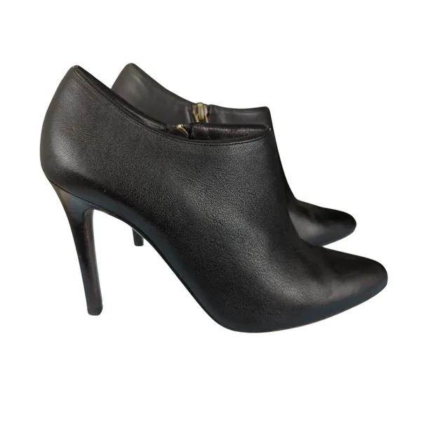 Lanvin Bottine Low Bootie Black Leather Pointed Toe Stiletto‎ Heel 36.5 US 5.5 - Image 2