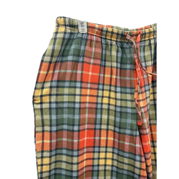 LL Bean Rainbow Plaid Flannel Pajama Set Sleepwear Cozy Rustic Loungewear L - Image 6