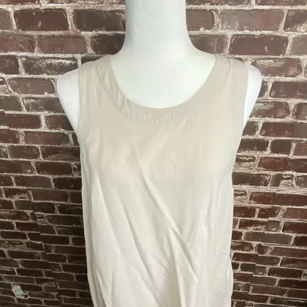 Calypso St Barth Midi Sleeveless Dress Cream Embroidered Linen Blend Pockets S - Image 3