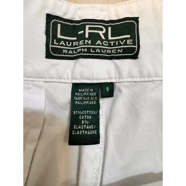 Lauren Active Ralph‎ Lauren Womens White Logo Stretch Golf Shorts Size 6 NEW - Image 4