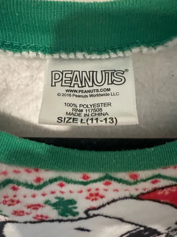 Peanuts Christmas Snoopy Pullover Size L - Image 2