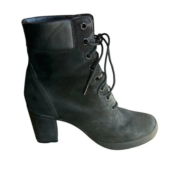 Timberland Women’s Heeled Lace Up Boots Size 7 Leather Very Nice - Image 3