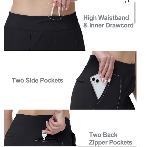 NWT ~ Women's Black Lightweight Casual Golf Pants with Zipper Pockets ~ Size XL - Image 4
