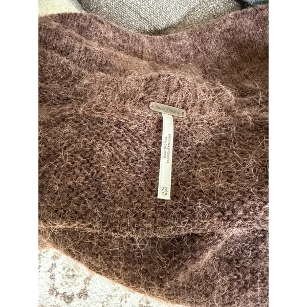Free People Alpaca Blend Duster Cardigan Santa Cruz Longline Oversized Brown XS - Image 4
