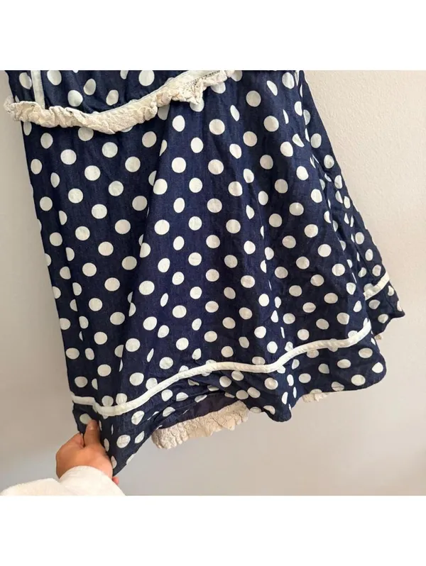 For Love and Lemons Dolly Denim Dot Mini Dress - Image 4