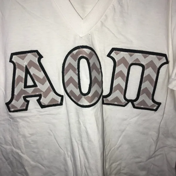 American Apparel 🆕 Alpha Omicron Pi Chevron Embroidered Tee - Image 2