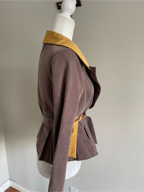 Jessica Brown Jacket with Mustard Contrast Lapel - Image 4
