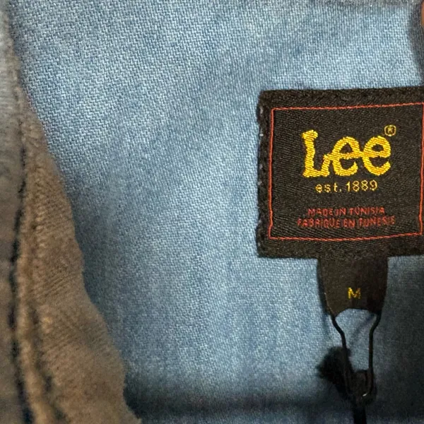 Lee Shiny Denim Pearl Snap Button Down Shirt Size Medium‎ - Image 5