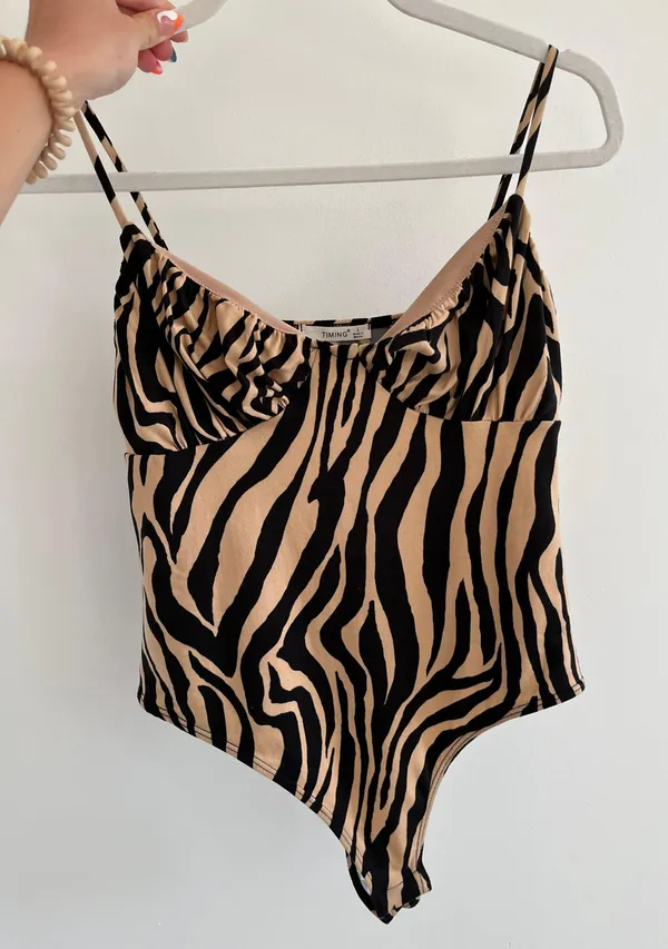 Zebra Print Bodysuit Size L - Image 2