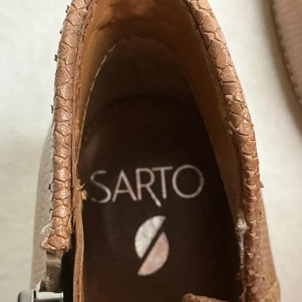 Sarto by‎ Franco Sarto Women Brown Snakeskin Embossed Leather Ankle Boots 9M - Image 9