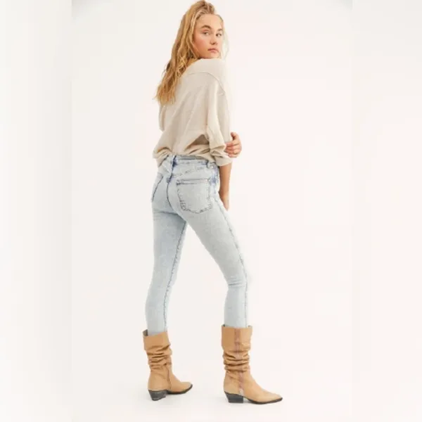 NWT Free People We The Free Raw High-Rise Skinny Jegging Jeans Acid Wash Size 27 - Image 2