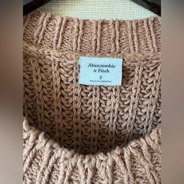 Abercrombie & Fitch brown shaker knit sweater tank top vest small - Image 4