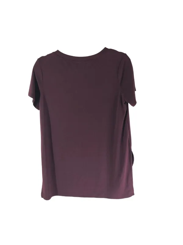 Halogen Womens Plum Short Sleeve High-Low Curved Hem Tunic Top Size S - Image 2