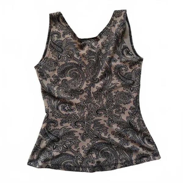 Vintage Y2K Charlotte Russe Tank Top Whimsygoth Paisley Brown Women Size Medium - Image 2