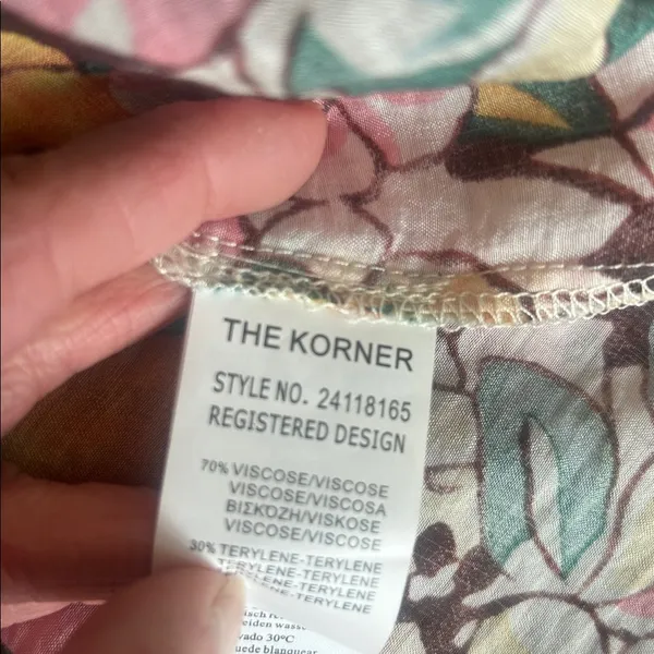 The Korner Floral Sleeveless Ruffle Collar Blouse Size Small NWT - Image 14