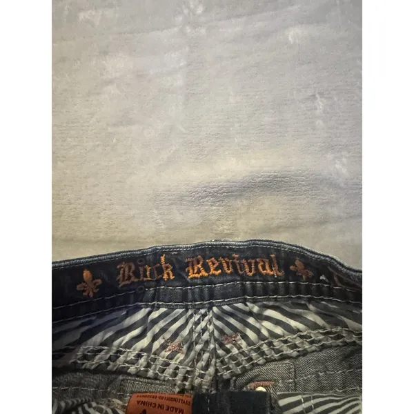 Rock Revival Kai Sequin & Rhinestone Bling Jean Shorts - Size 25 - Image 6