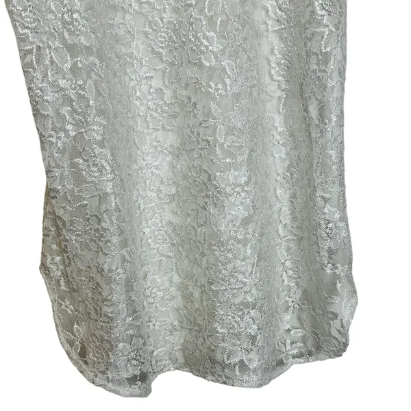 Vintage White Sheer Lace Mini Slip Dress 90s Romantic Cottage Fairycore - Image 7