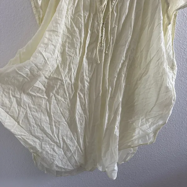 Free People Beach Day Oversized Semi Sheer Top Yellow Size Large - Image 8