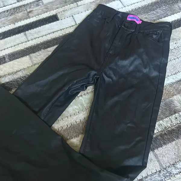 Edikted Black Coated‎ Flare Jeans Size Small - Image 4
